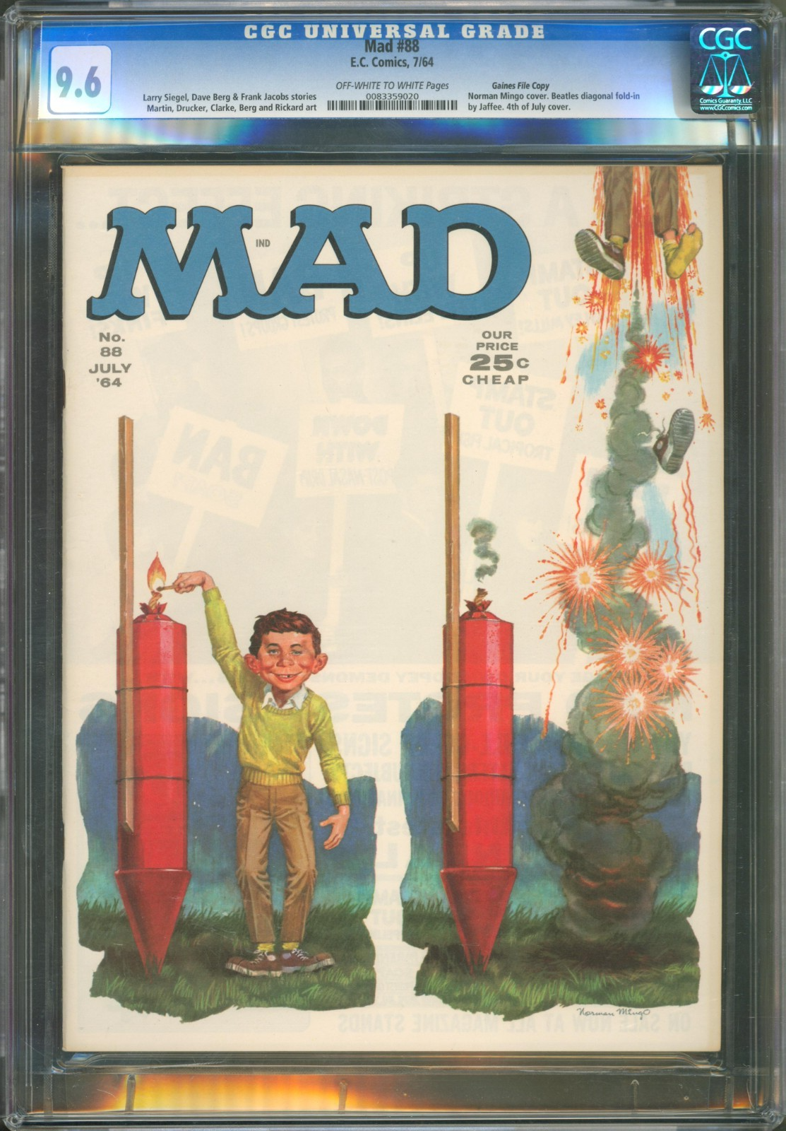 Mad Magazine #88 CGC 9.6 E.C. Comics 1964 Gaines File Copy 4th of July Cover
