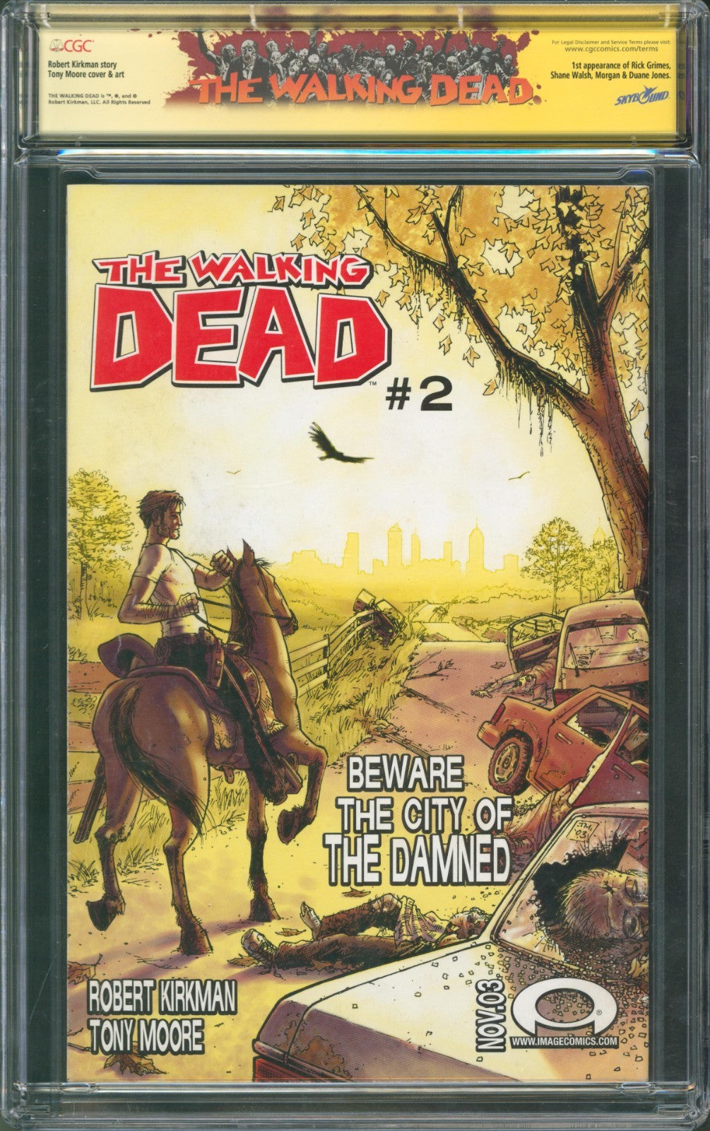 Walking Dead #1 CGC 7.5 Image Comics 2003 1st Rick Grimes Signed by Tony Moore