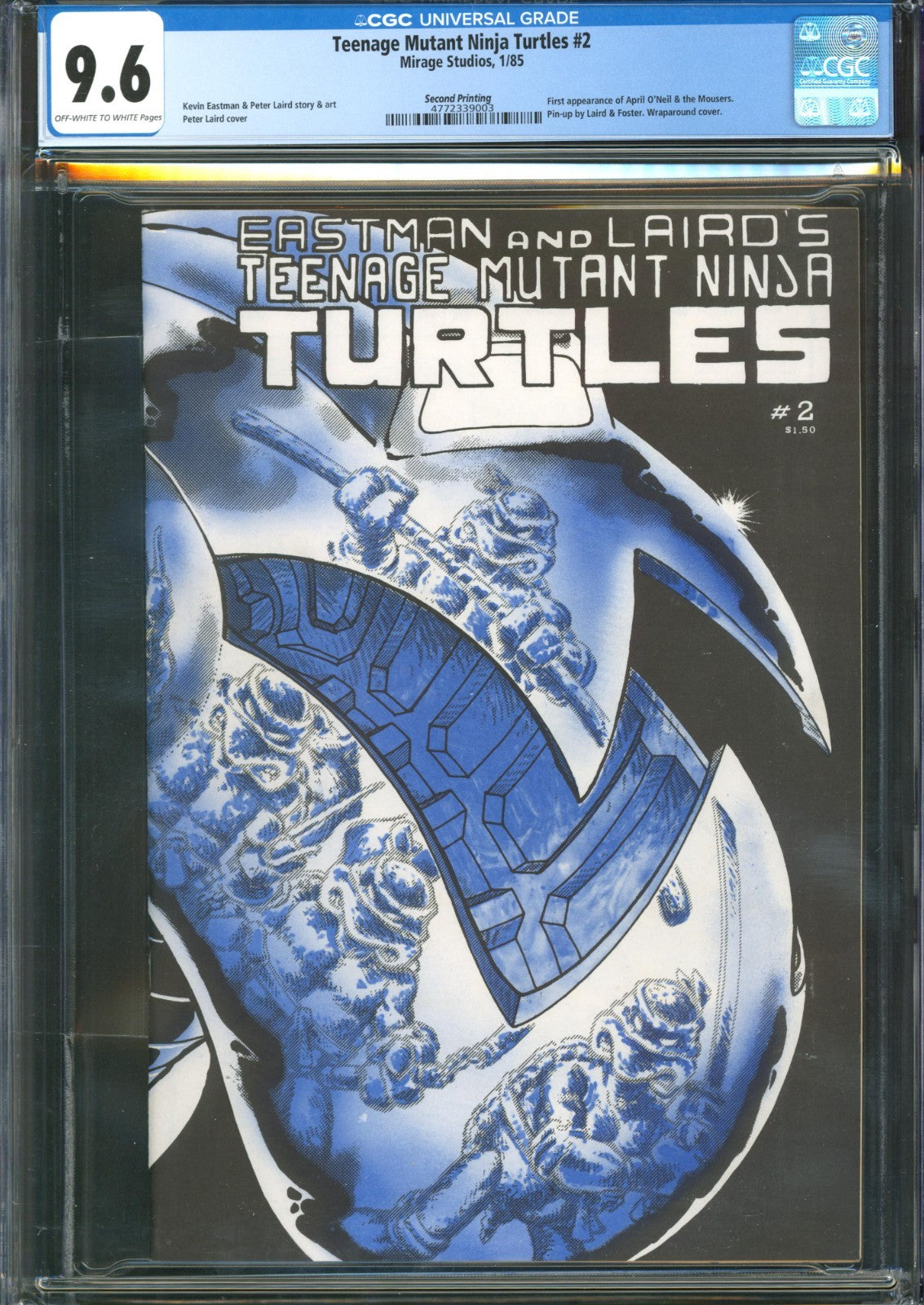 Teenage Mutant Ninja Turtles #2 CGC 9.6 Mirage 1985 2nd Print 1st April O'Neil