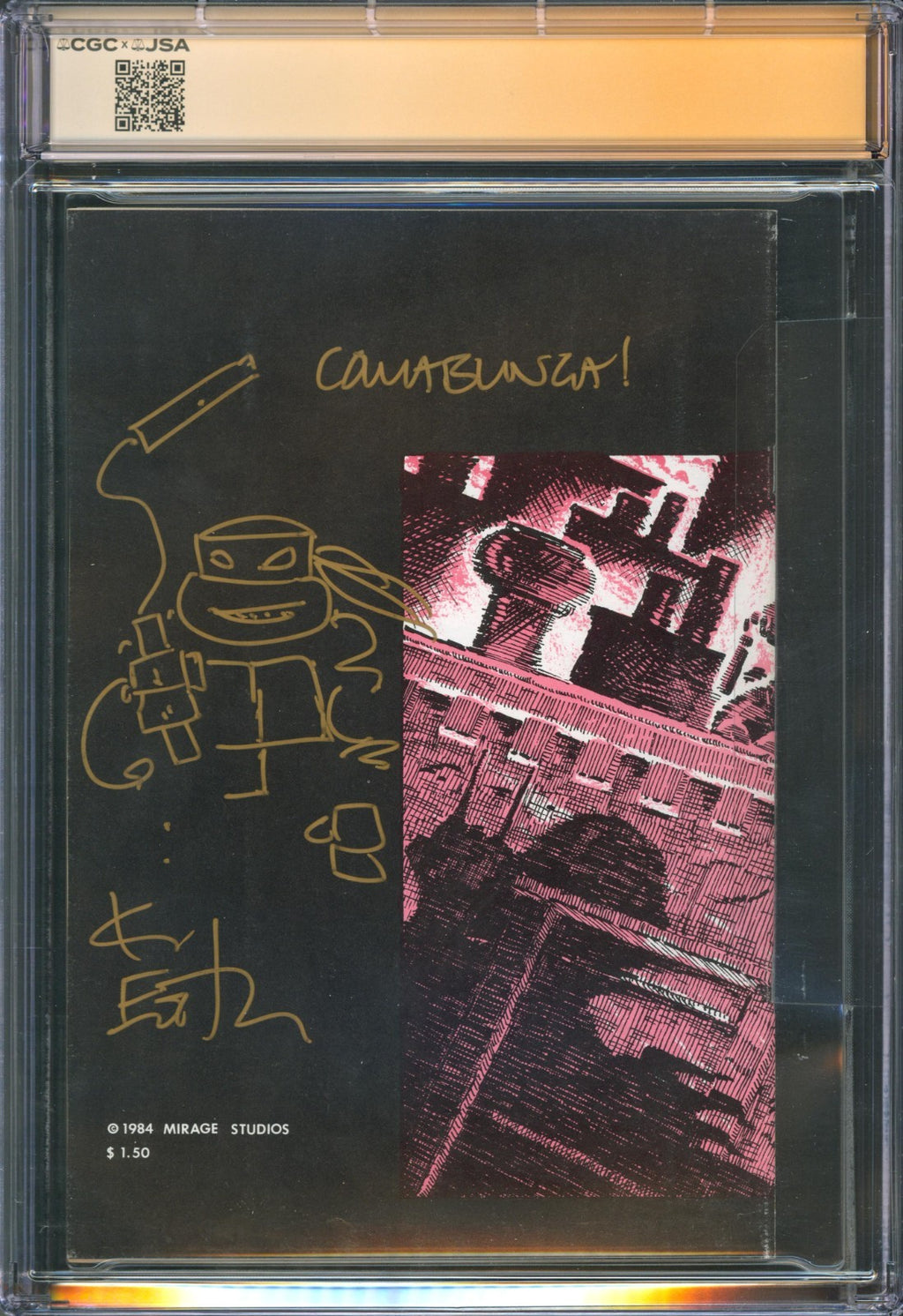 Teenage Mutant Ninja Turtles #1 CGC 8.5 Mirage 1985 3rd Printing Signed Sketched