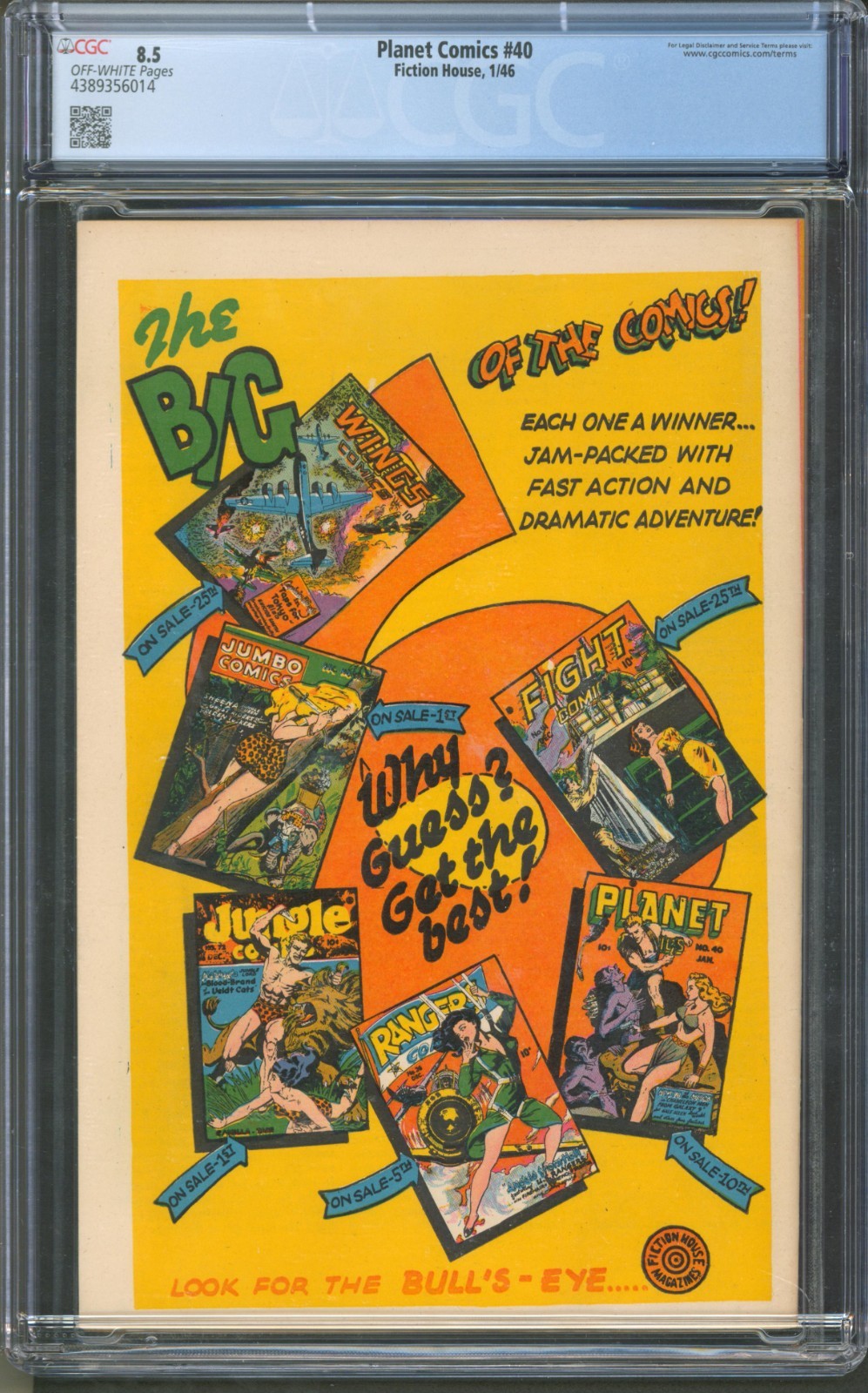 Planet Comics #40 CGC 8.5 Fiction House 1946 Lee Elias Art
