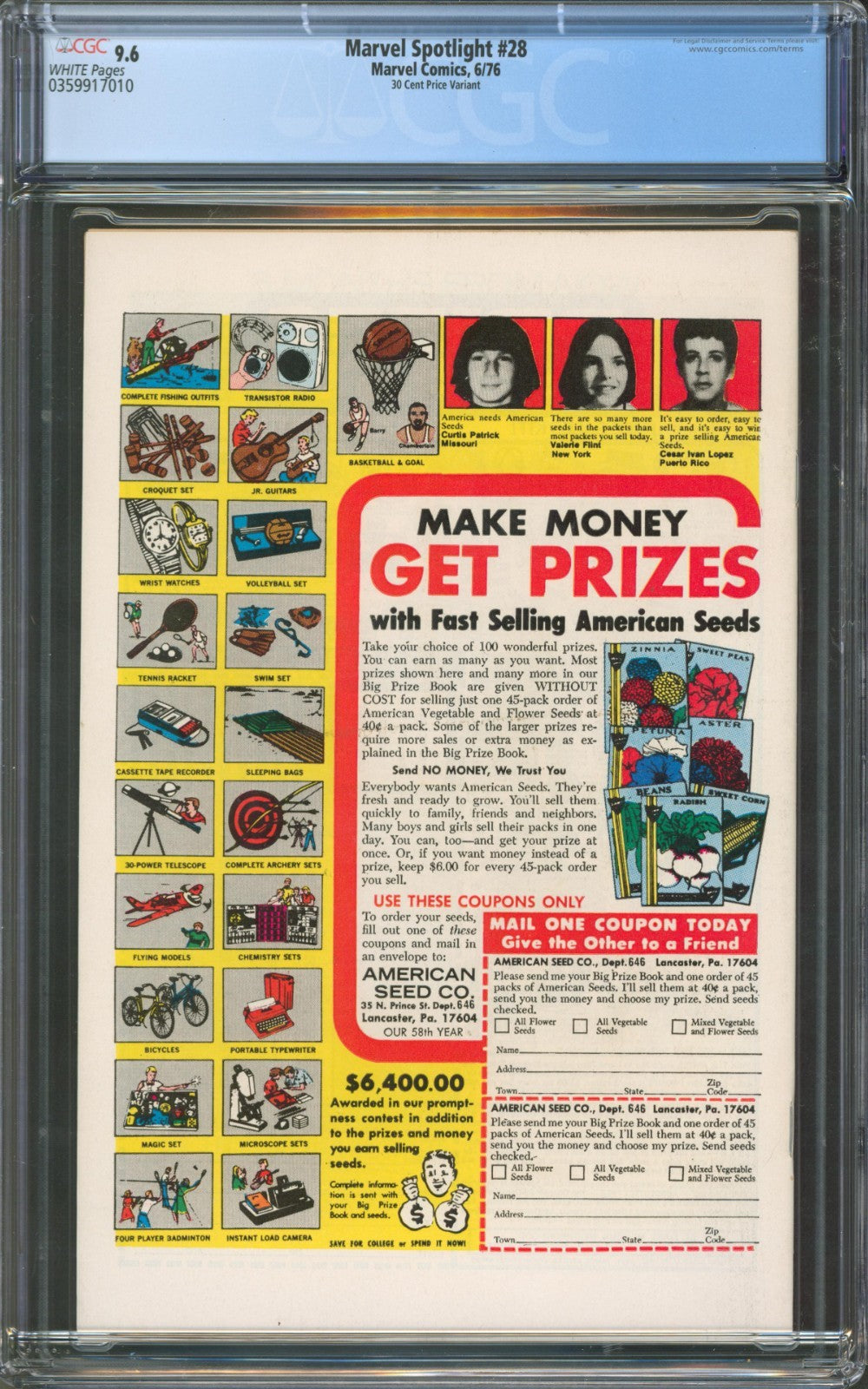 Marvel Spotlight #28 CGC 9.6 Marvel Comics 1976 30 Cent Price Variant 1st Solo