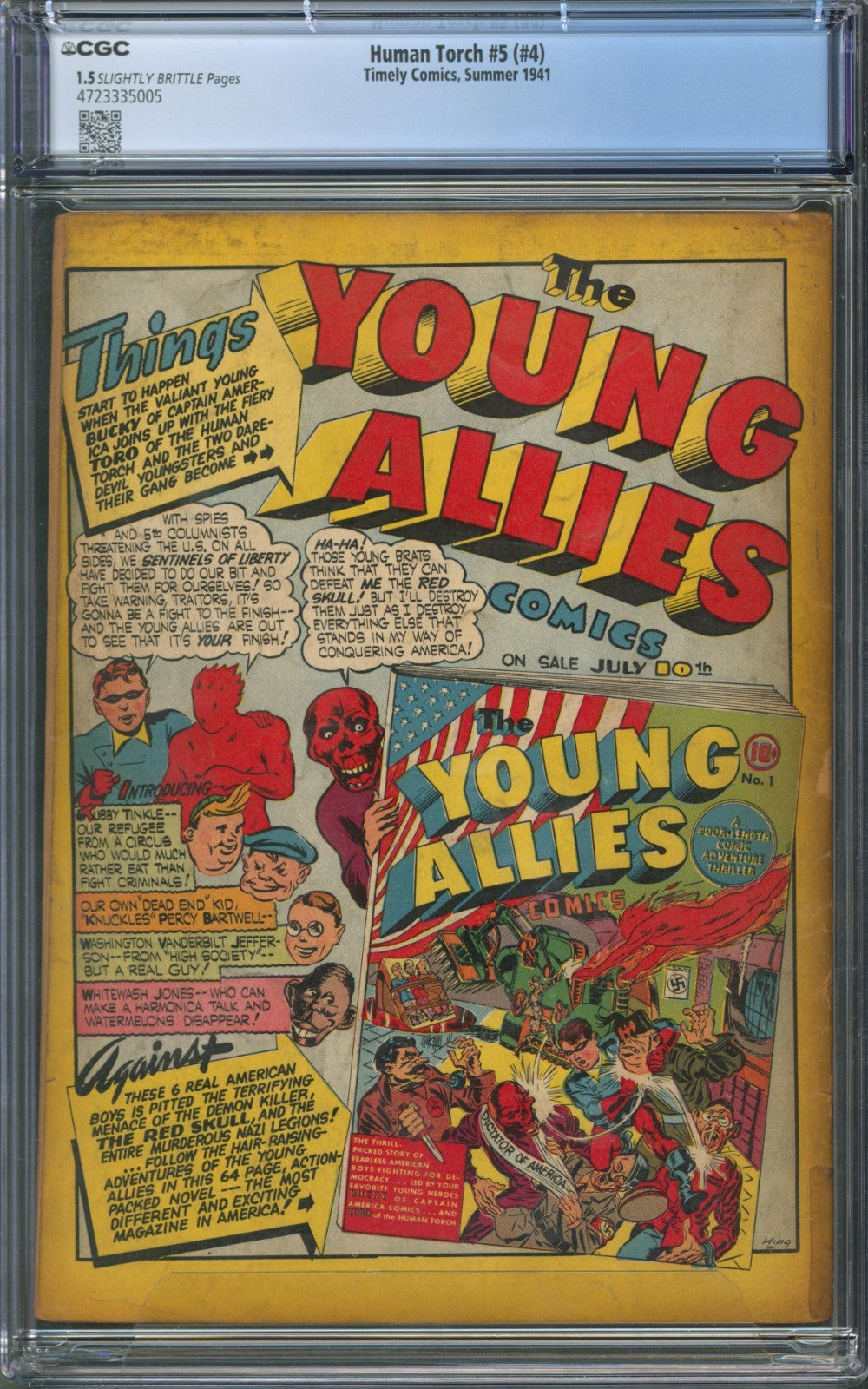 Human Torch #5 (#4) CGC 1.5 Timely Comics 1941 Alex Schomburg Sub-Mariner Cover