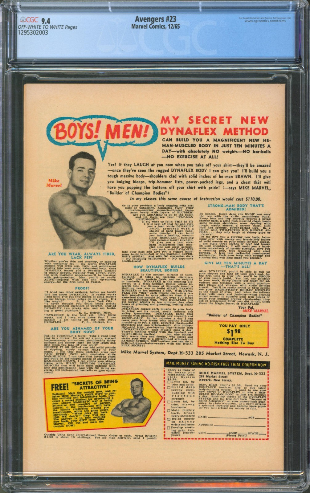 Avengers #23 CGC 9.4 Marvel Comics 1965 1st John Romita Silver Age Work