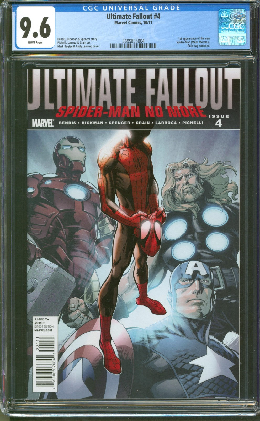 Ultimate Fallout #4 CGC 9.6 Marvel Comics 2011 1st Appearance of Miles Morales