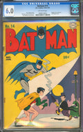 Batman #14 CGC 6.0 D.C. Comics 1942 2nd Penguin Cover Batman & Robin