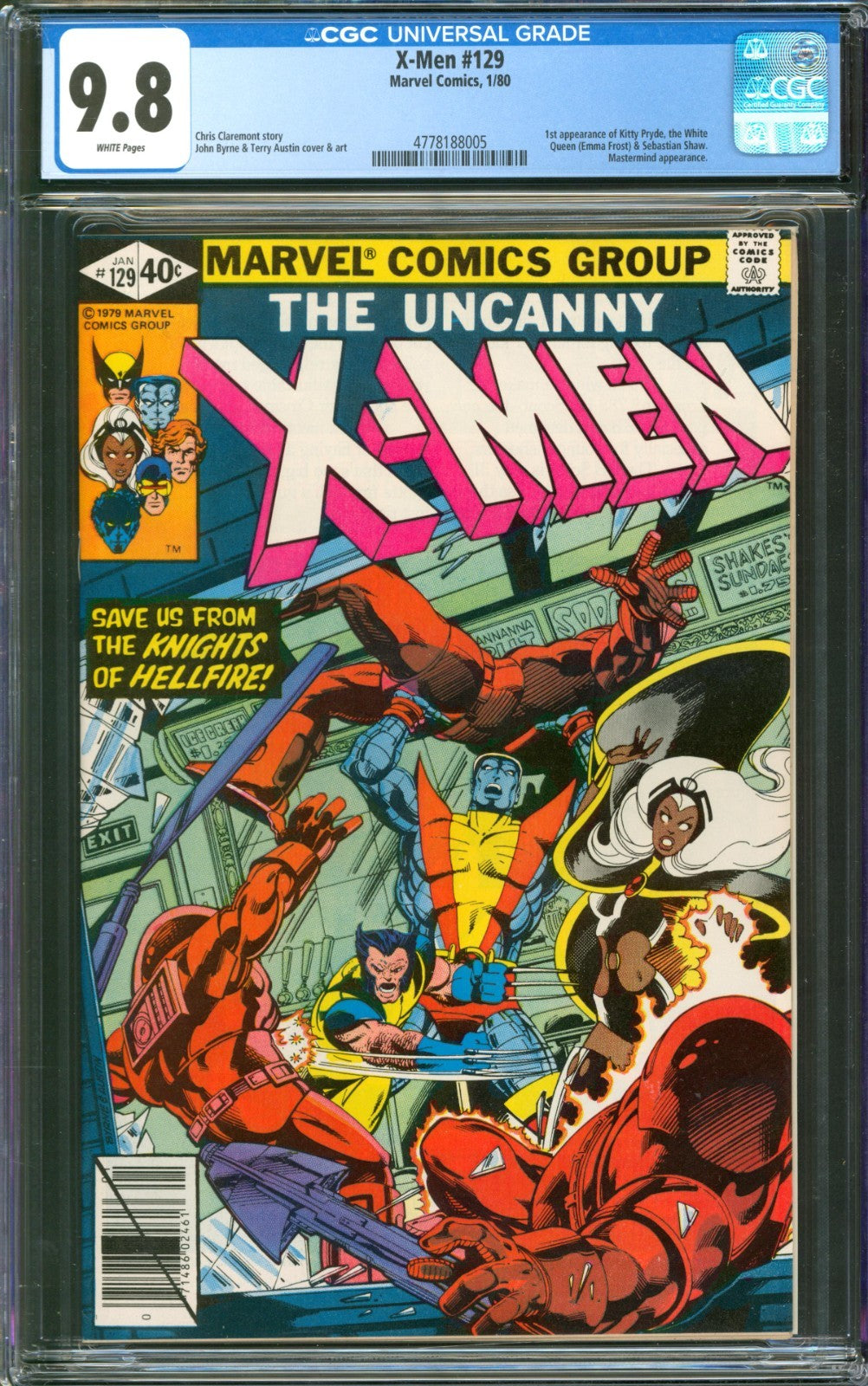 X-Men #129 CGC 9.8 Marvel Comics 1980 1st Appearance of Kitty Pryde Claremont