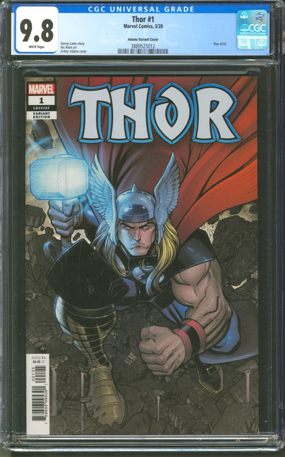 Thor #1 CGC 9.8 Marvel Comics 2020 Adams Variant Cover (Thor #727)