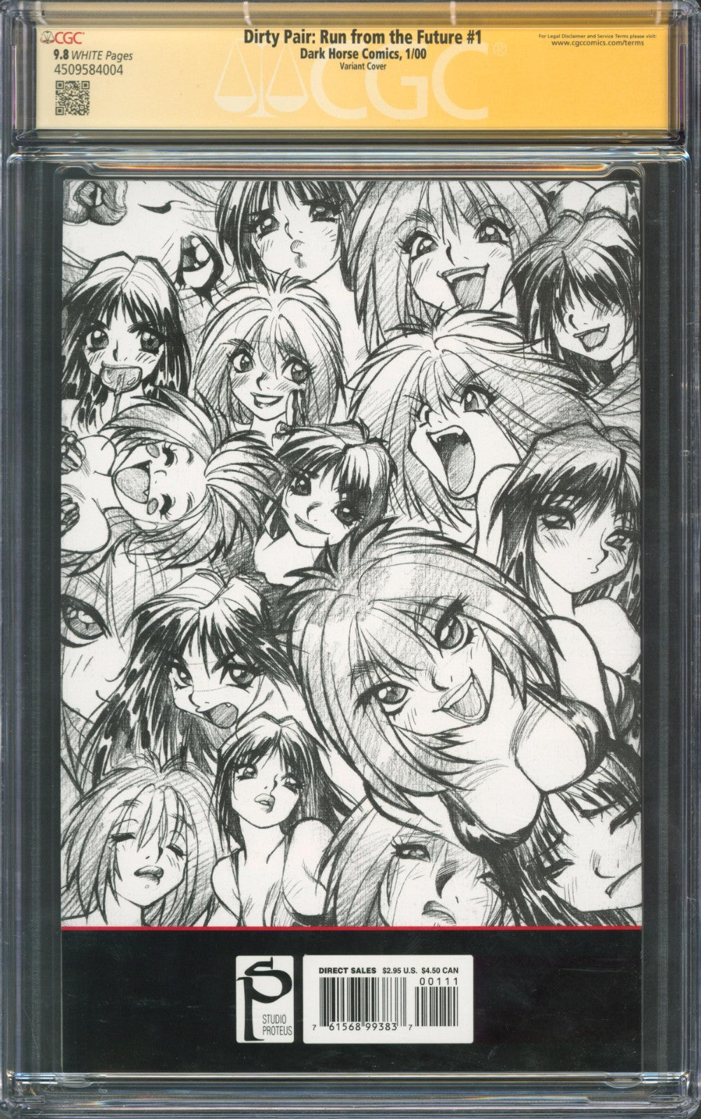Dirty Pair: Run from the Future #1 CGC 9.8 Dark Horse 2000 Variant Hughes Signed