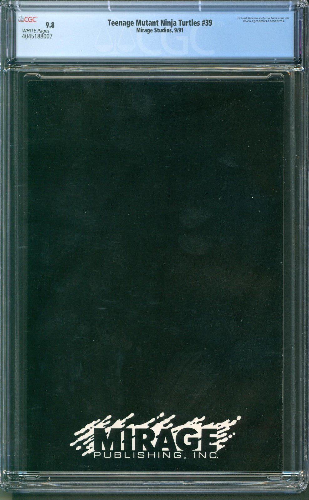 Teenage Mutant Ninja Turtles #39 CGC 9.8 Mirage Studios 1991