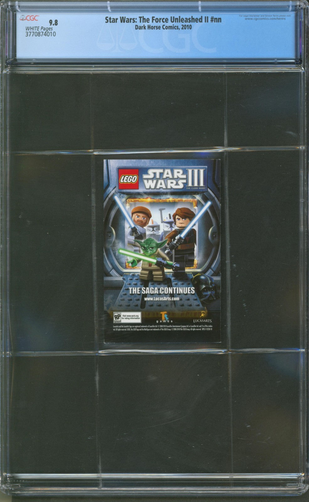Star Wars: The Force Unleashed II #nn CGC 9.8 Dark Horse Comics 2010 Mini Comic