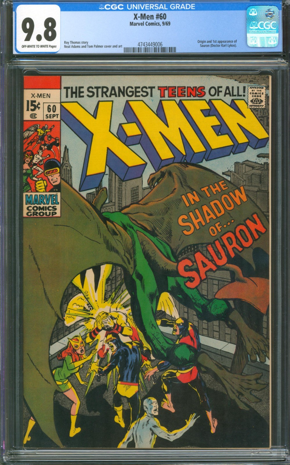 X-Men #60 CGC 9.8 Marvel Comics 1969 1st Appearance of Sauron
