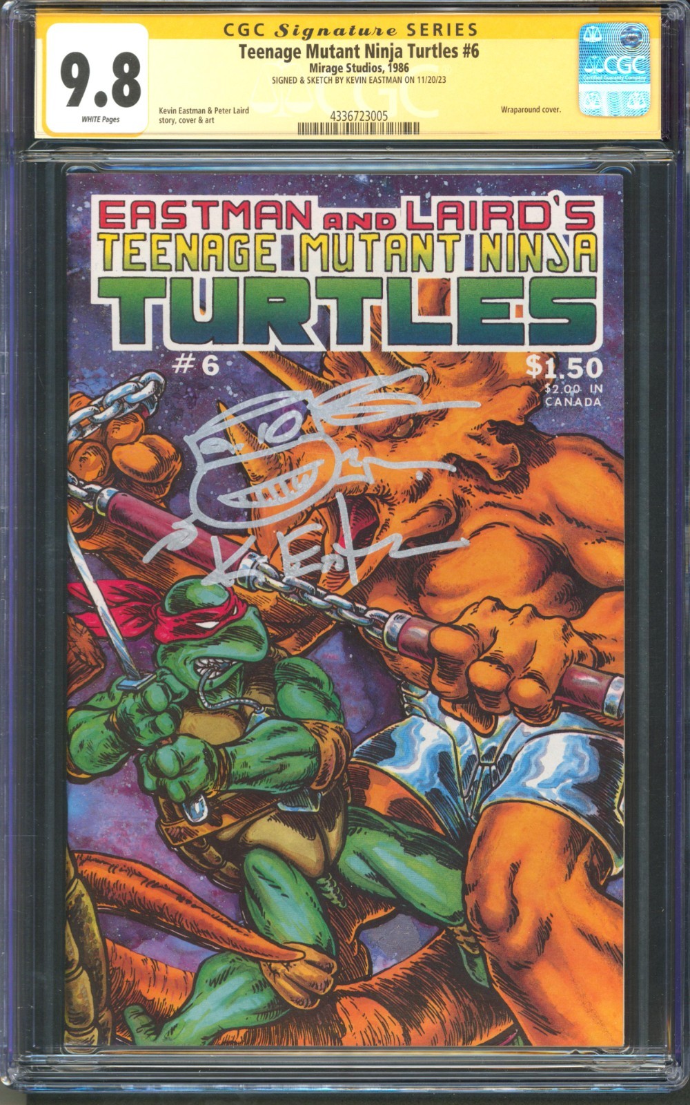 Teenage Mutant Ninja Turtles #6 CGC 9.8 Mirage 1986 Eastman Signed & Sketched