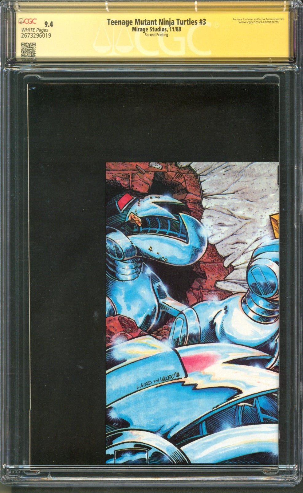 Teenage Mutant Ninja Turtles #3 CGC 9.4 Mirage 1988 2nd Print Eastman Signed
