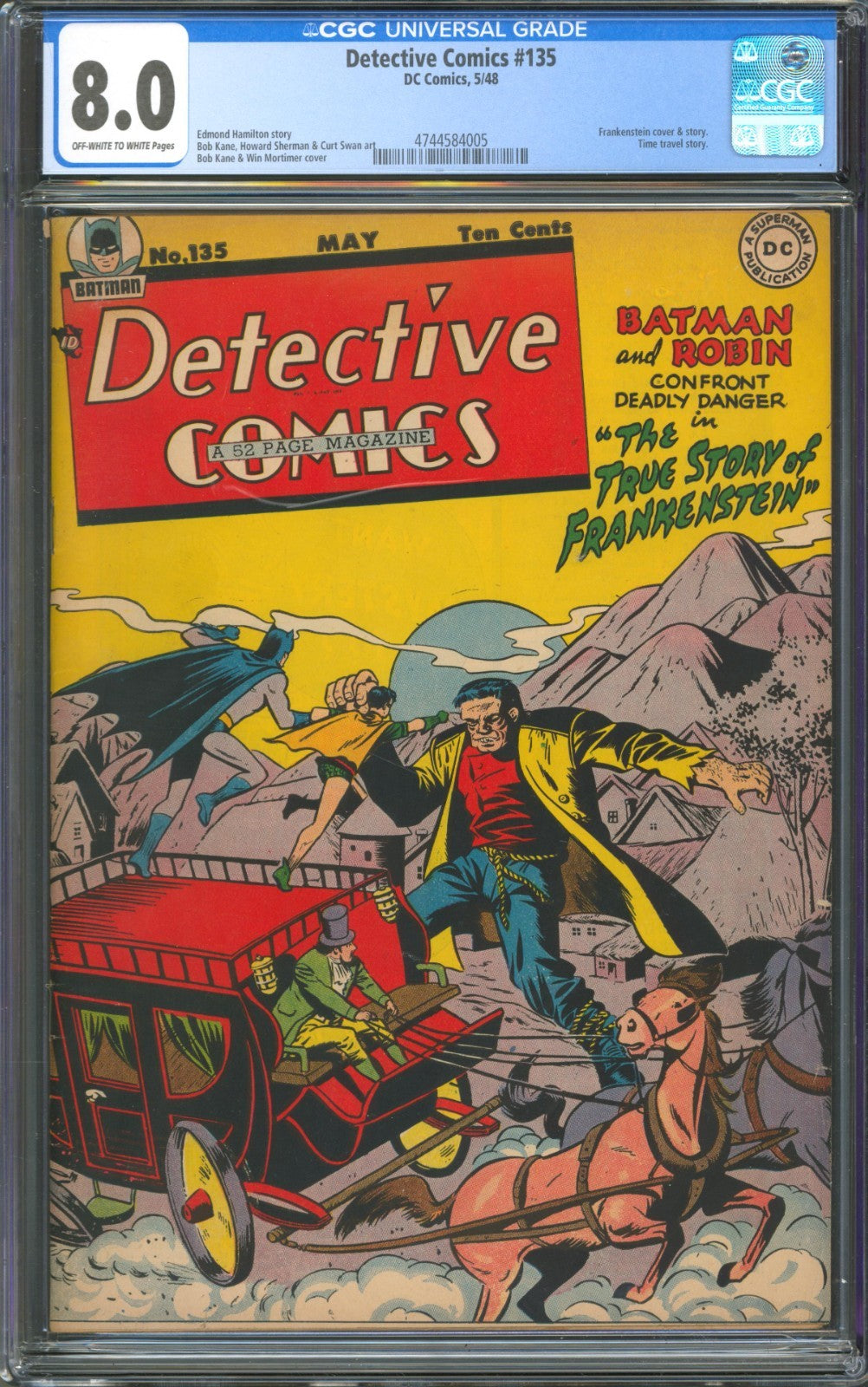 Detective Comics #135 CGC 8.0 D.C. 1948 Frankenstein Cover & Story