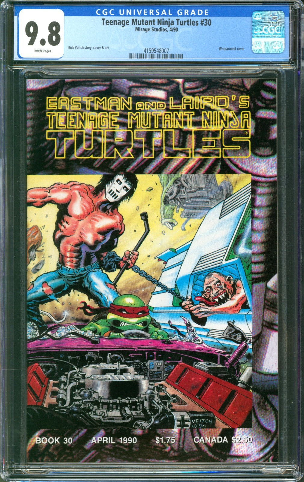 Teenage Mutant Ninja Turtles #30 CGC 9.8 Mirage 1990 Wraparound Cover