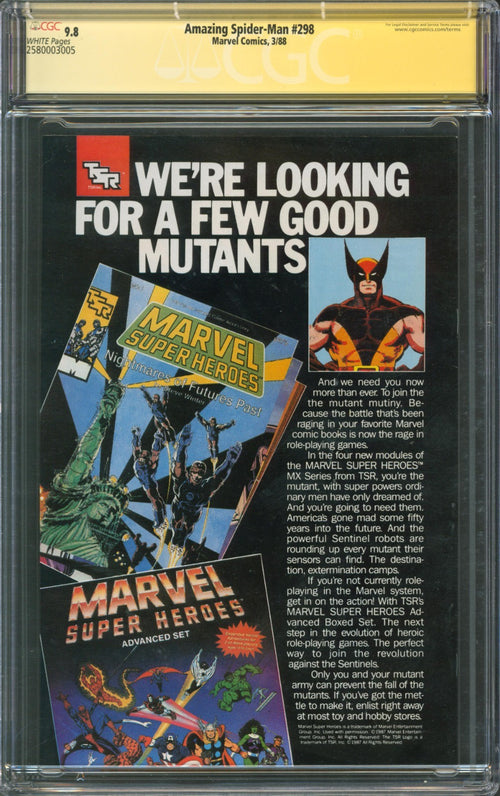 Amazing Spider-Man #298 CGC 9.8 Marvel Comics 1988 4x Signed Todd McFarlane