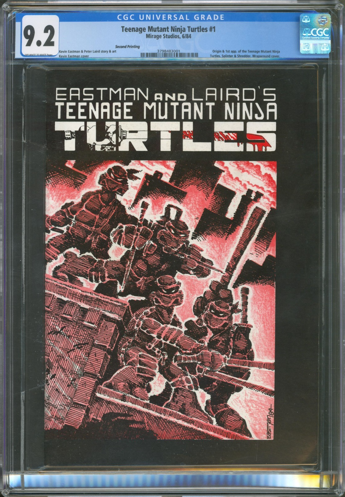 Teenage Mutant Ninja Turtles #1 CGC 9.2 Mirage Studios 1984 2nd Printing