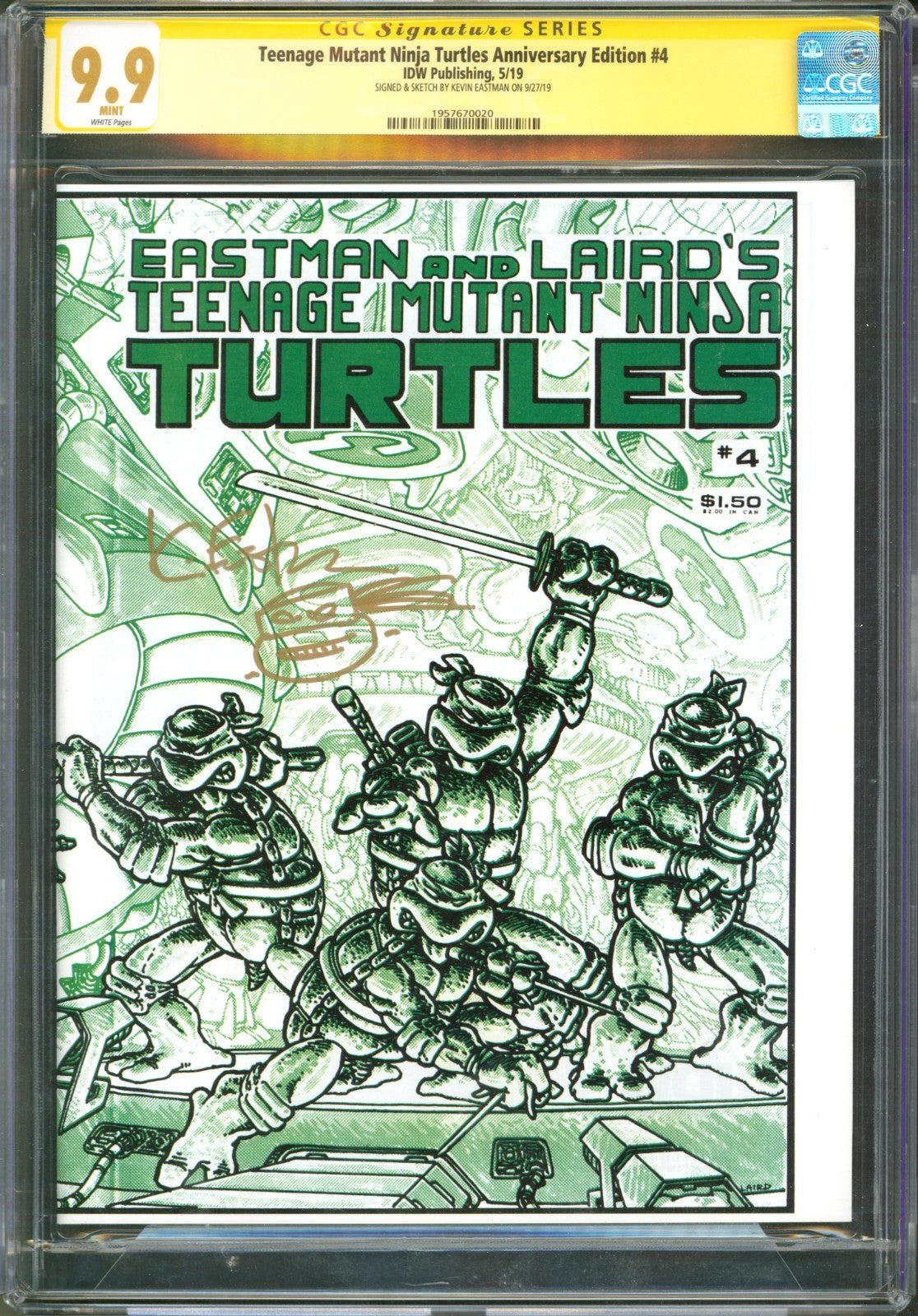 Teenage Mutant Ninja Turtles Anniversary Edition #4 CGC 9.9 IDW 2019 Sketched