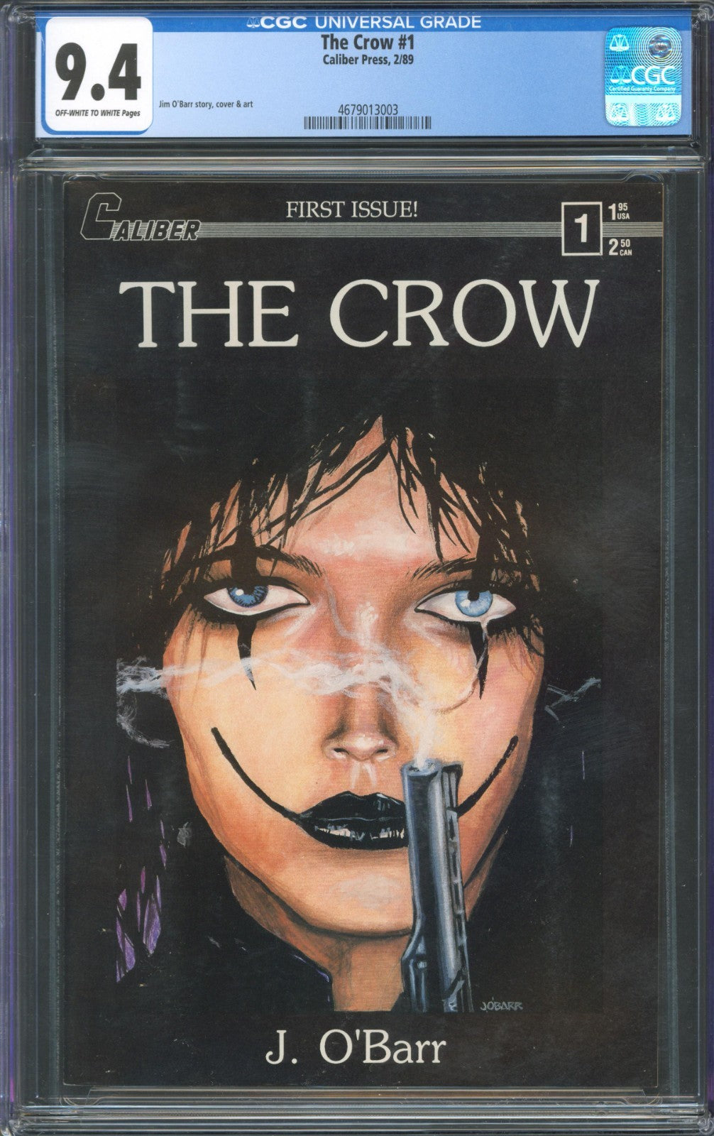 The Crow #1 CGC 9.4 Caliber Press 1989 First Printing Jim O'Barr Story & Art