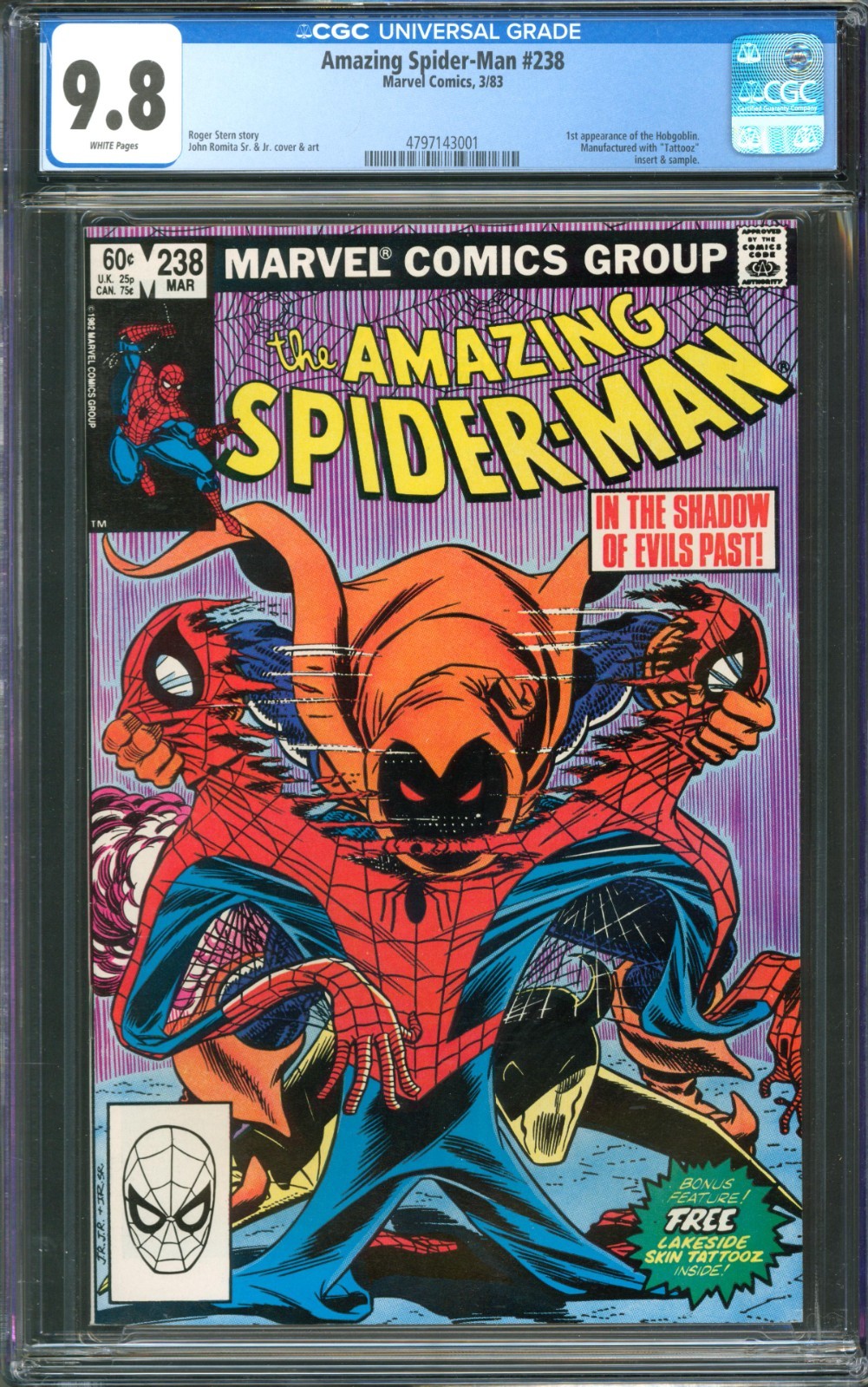 Amazing Spider-Man #238 CGC 9.8 Marvel Comics 1983 1st Appearance of Hobgoblin