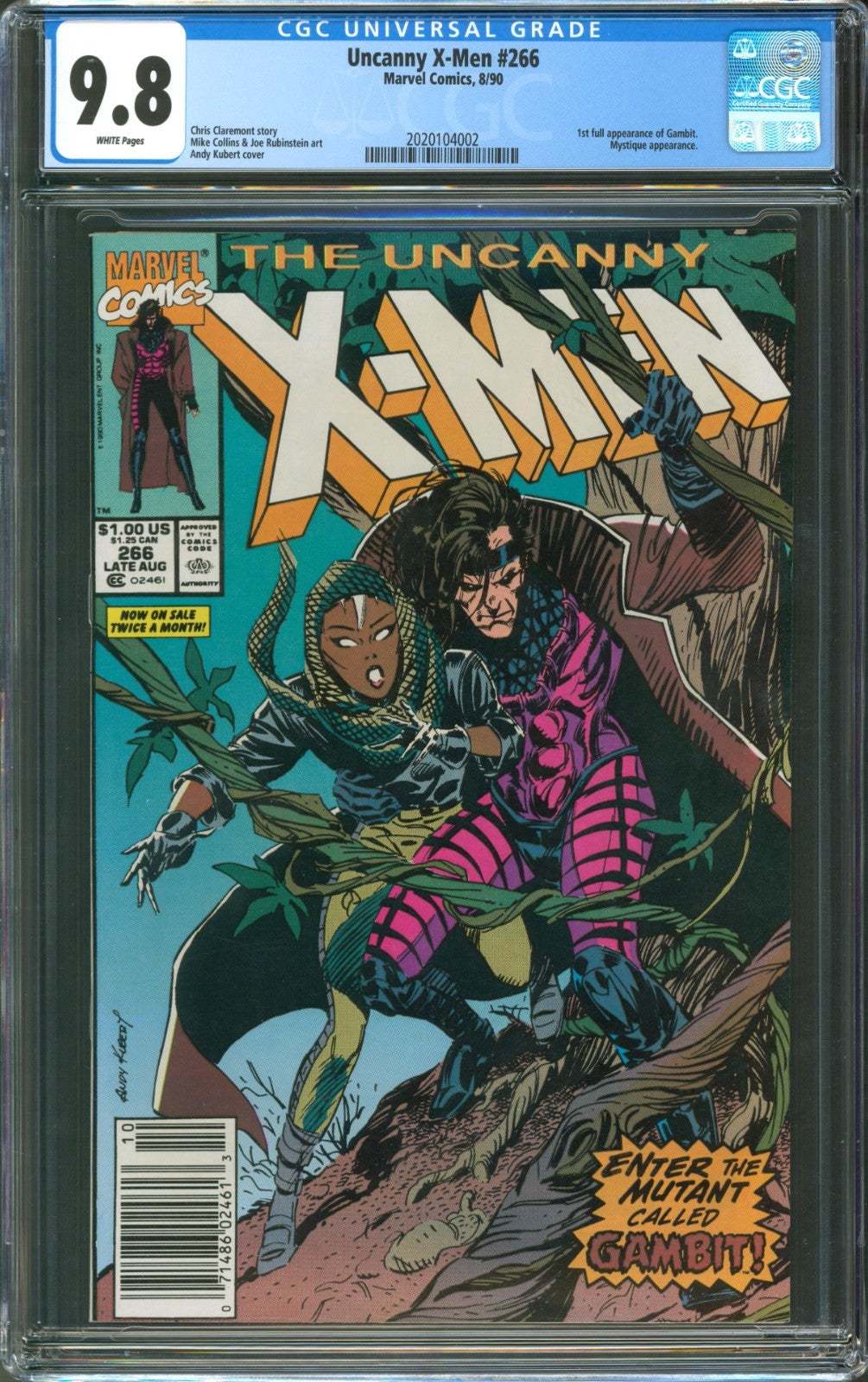 Uncanny X-Men #266 CGC 9.8 Marvel Comics 1990 Newsstand 1st Appearance of Gambit