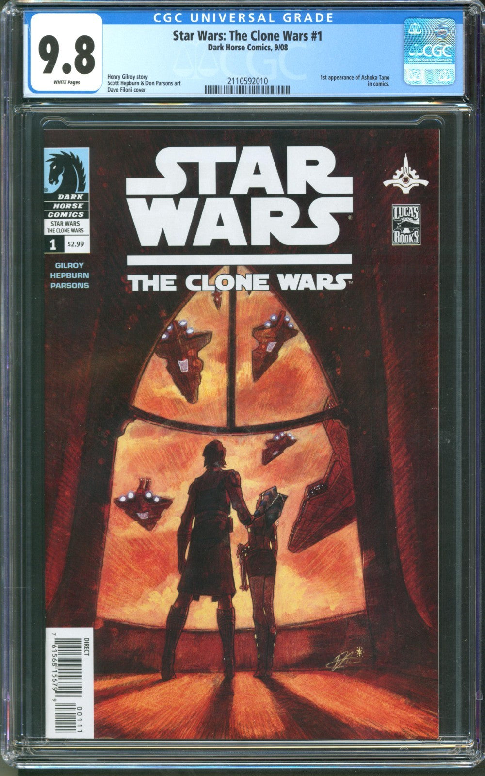 Star Wars: The Clone Wars #1 CGC 9.8 Dark Horse 2008 1st Appearance Ahsoka Tano