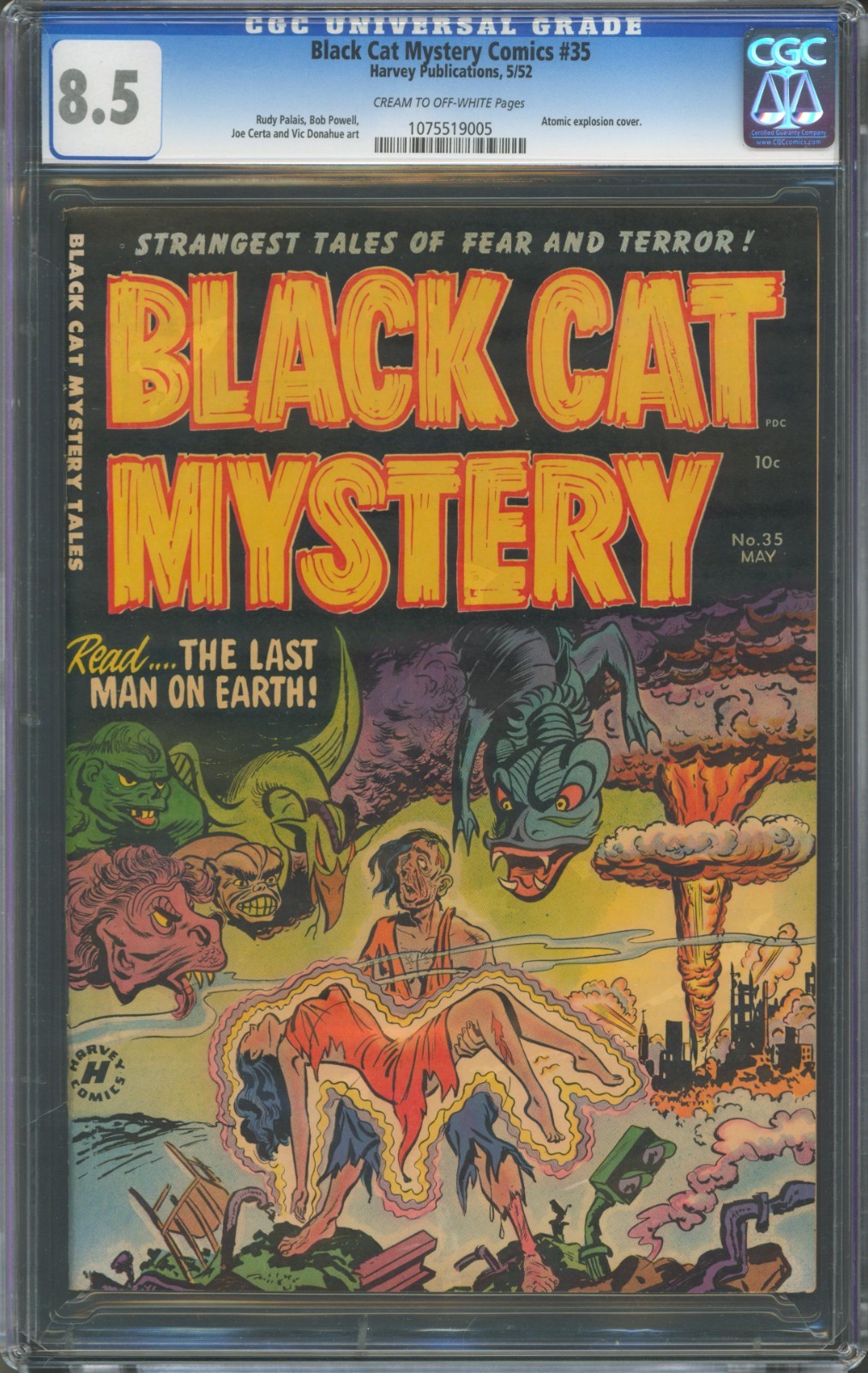 Black Cat Mystery Comics #35 CGC 8.5 Harvey Publications 1952 Atomic Explosion