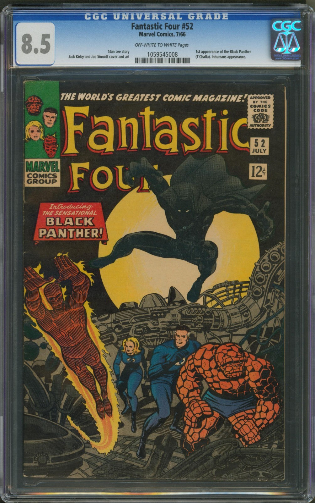 Fantastic Four #52 CGC 8.5 Marvel Comics 1966 1st Appearance of Black Panther