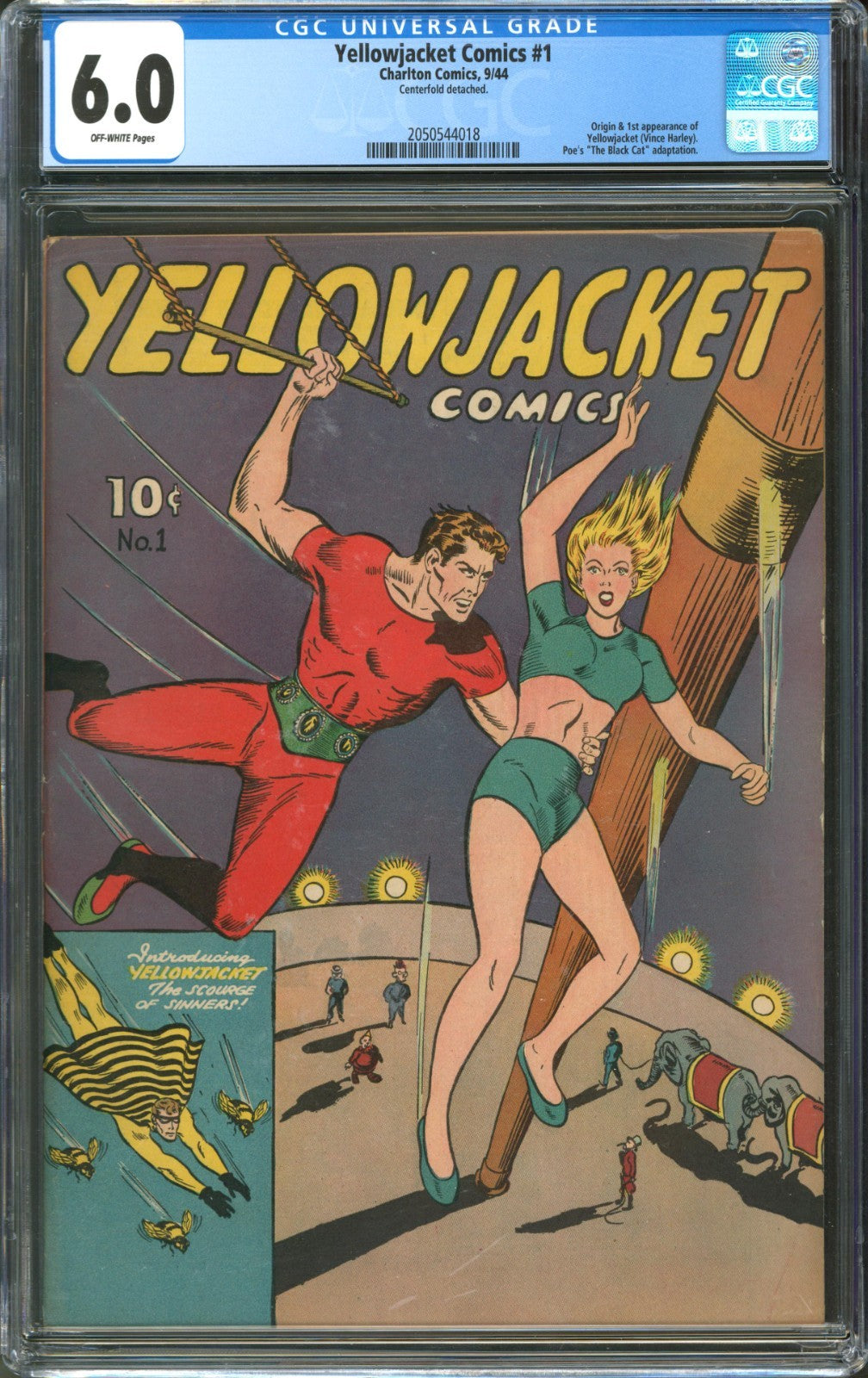 Yellowjacket Comics #1 CGC 6.0 Charlton 1944 1st Appearance of Yellowjacket