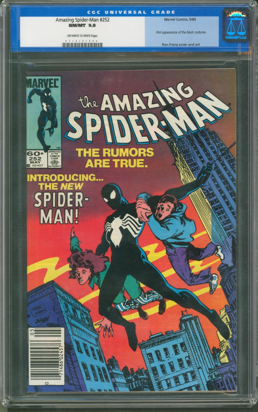Amazing Spider-Man #252 CGC 9.8 Marvel Comics 1984 Newsstand 1st Black Costume