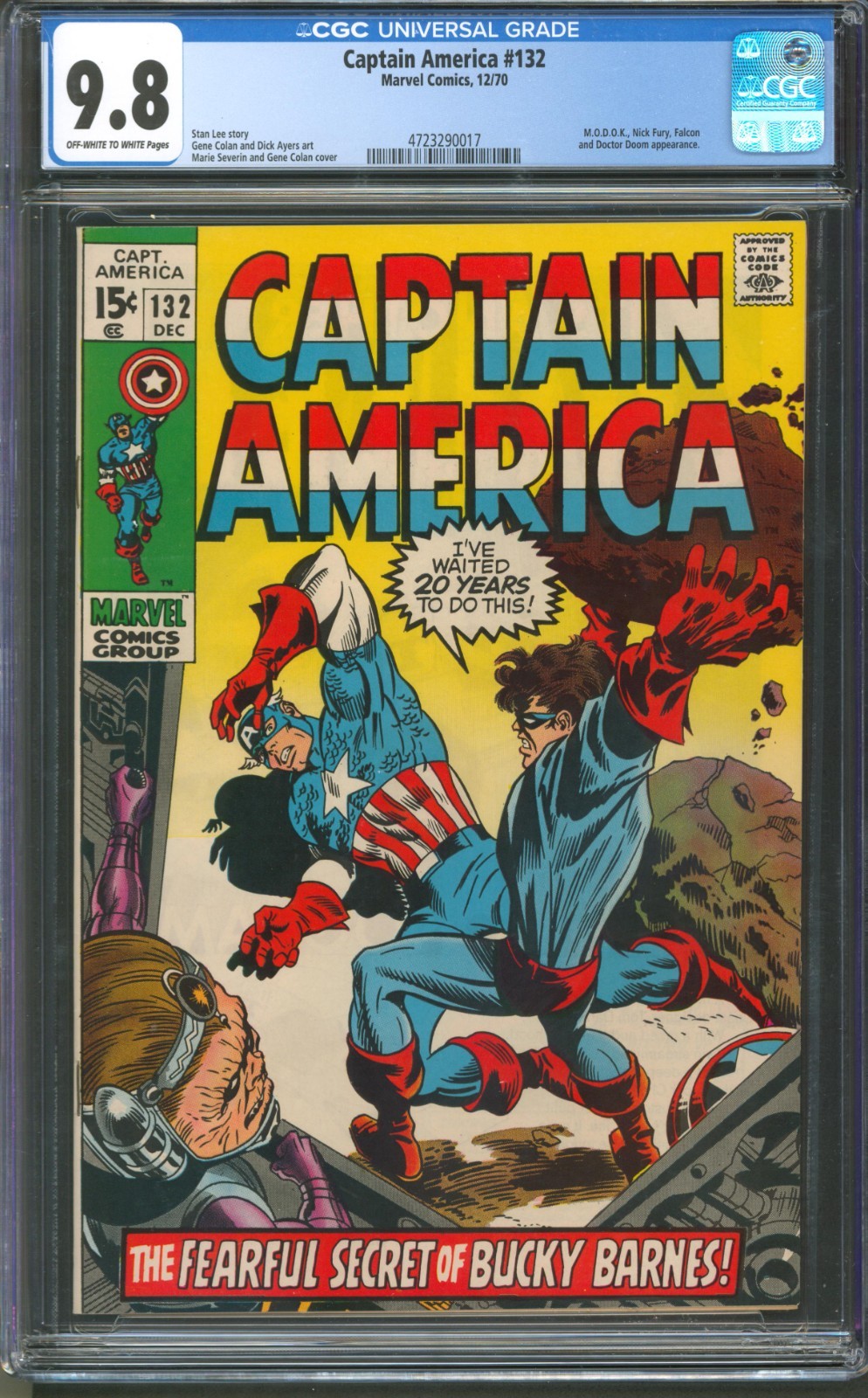 Captain America #132 CGC 9.8 Marvel Comics 1970 M.O.D.O.K. & Doctor Doom