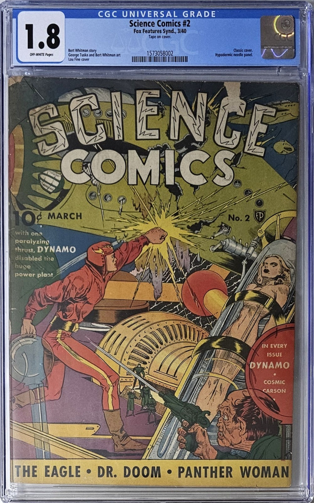 Science Comics #2 CGC 1.8 Fox Features Synd. 1940 Classic Lou Fine Cover