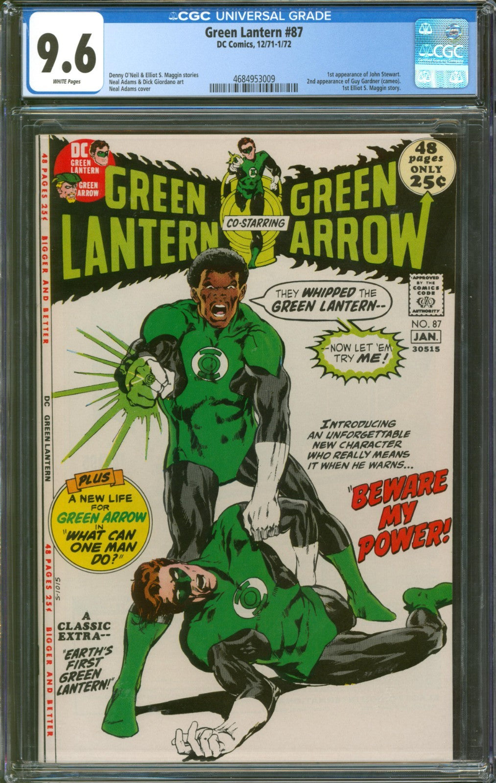 Green Lantern #87 CGC 9.6 D.C. Comics 1971 1st Appearance of John Stewart