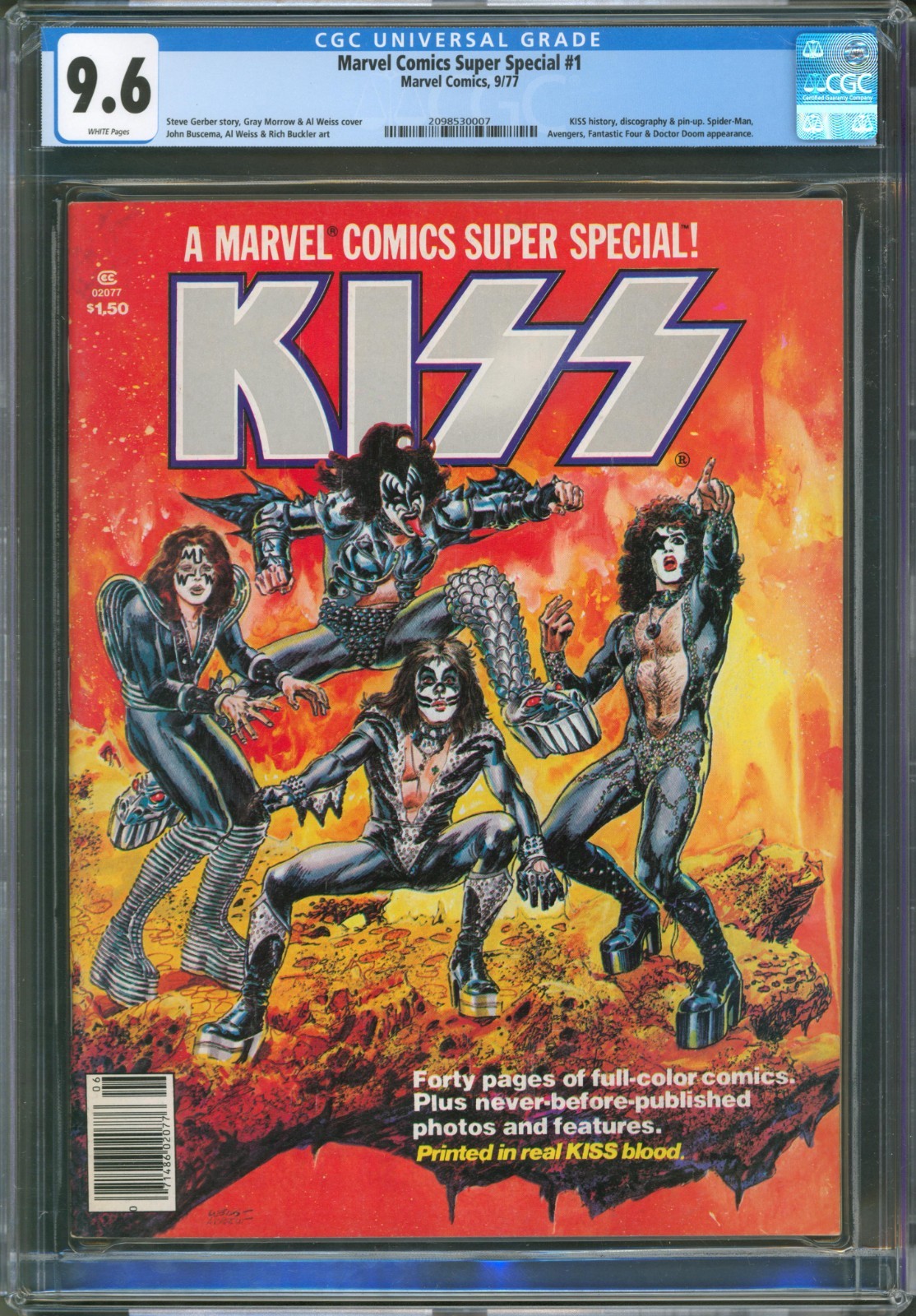 Marvel Comics Super Special #1 CGC 9.6 Marvel 1977 Kiss Cover Spider-Man