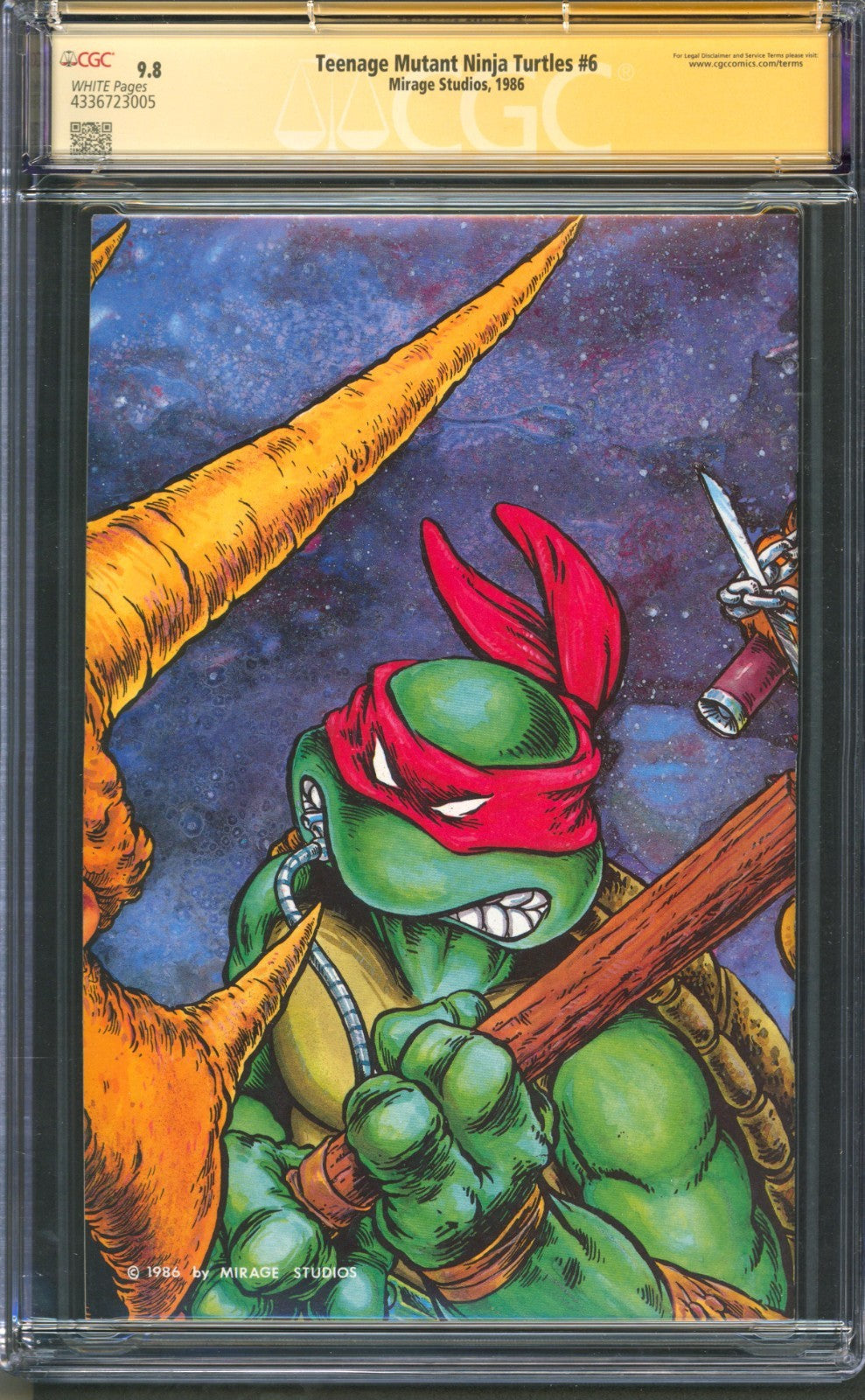 Teenage Mutant Ninja Turtles #6 CGC 9.8 Mirage 1986 Eastman Signed & Sketched