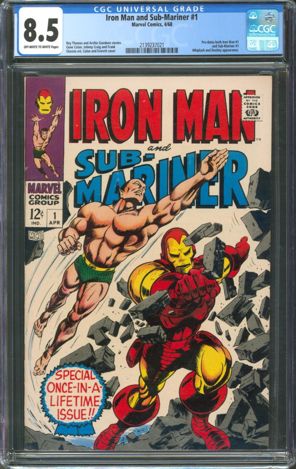 Iron Man and Sub-Mariner #1 CGC 8.5 Marvel Comics 1968 Pre-Dates Iron Man #1