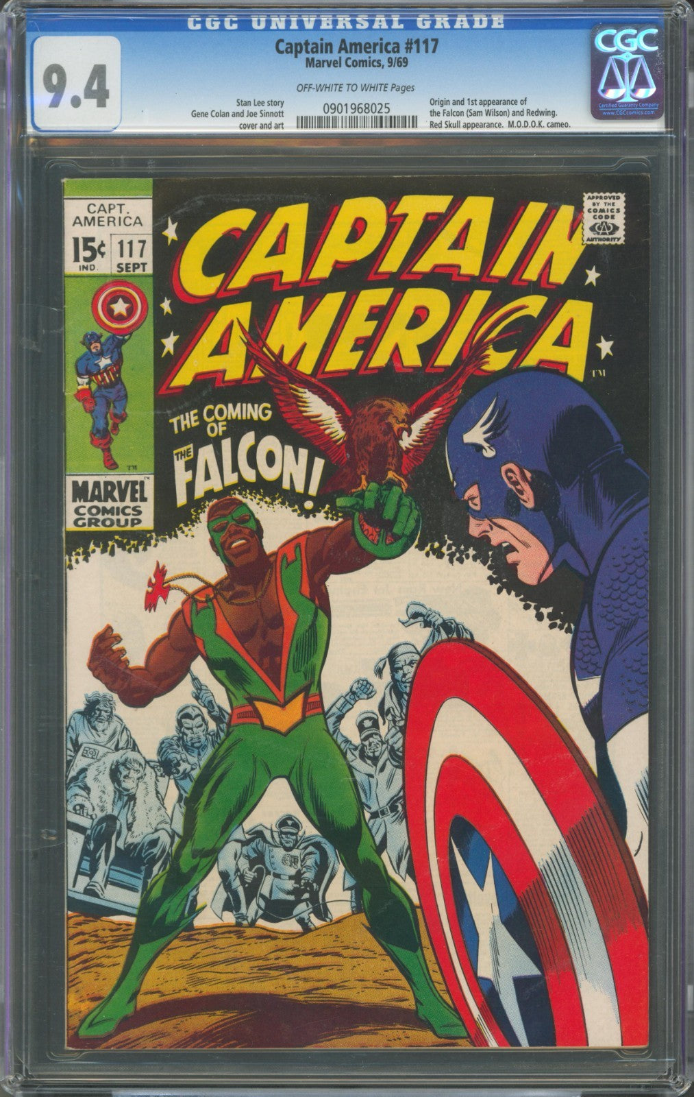 Captain America #117 CGC 9.4 Marvel Comics 1969 1st Appearance of the Falcon