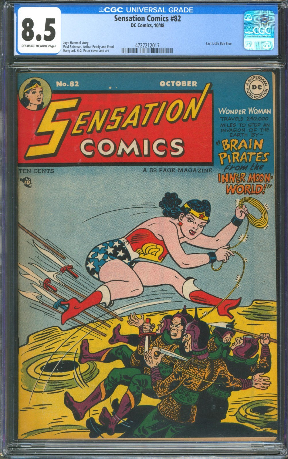 Sensation Comics #82 CGC 8.5 D.C. Comics 1948 H.G. Peter Wonder Woman Cover