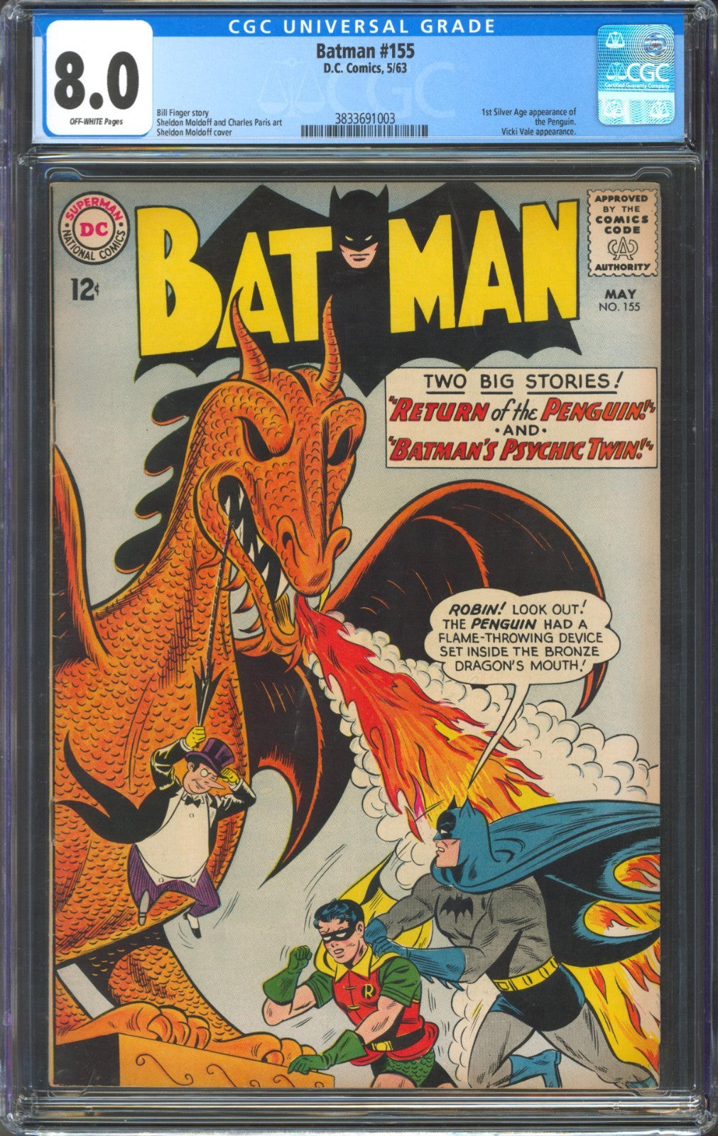 Batman #155 CGC 8.0 D.C. Comics 1963 1st Silver Age Appearance of the Penguin