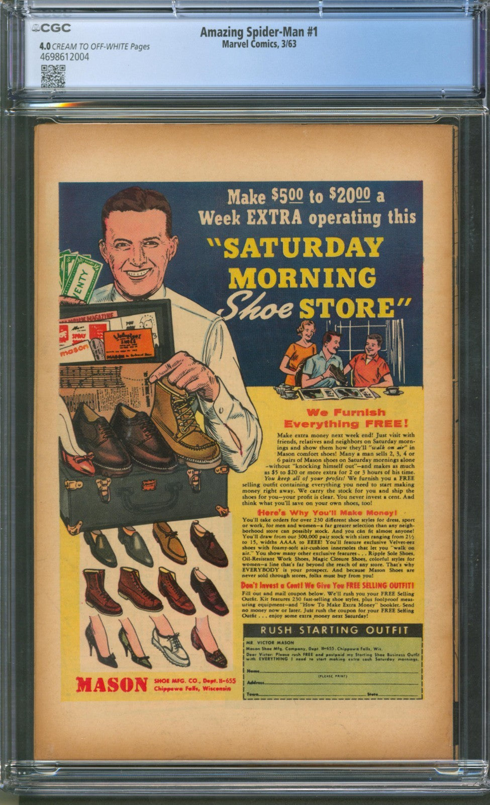Amazing Spider-Man #1 CGC 4.0 Marvel Comics 1963 1st App of J. Jonah Jameson