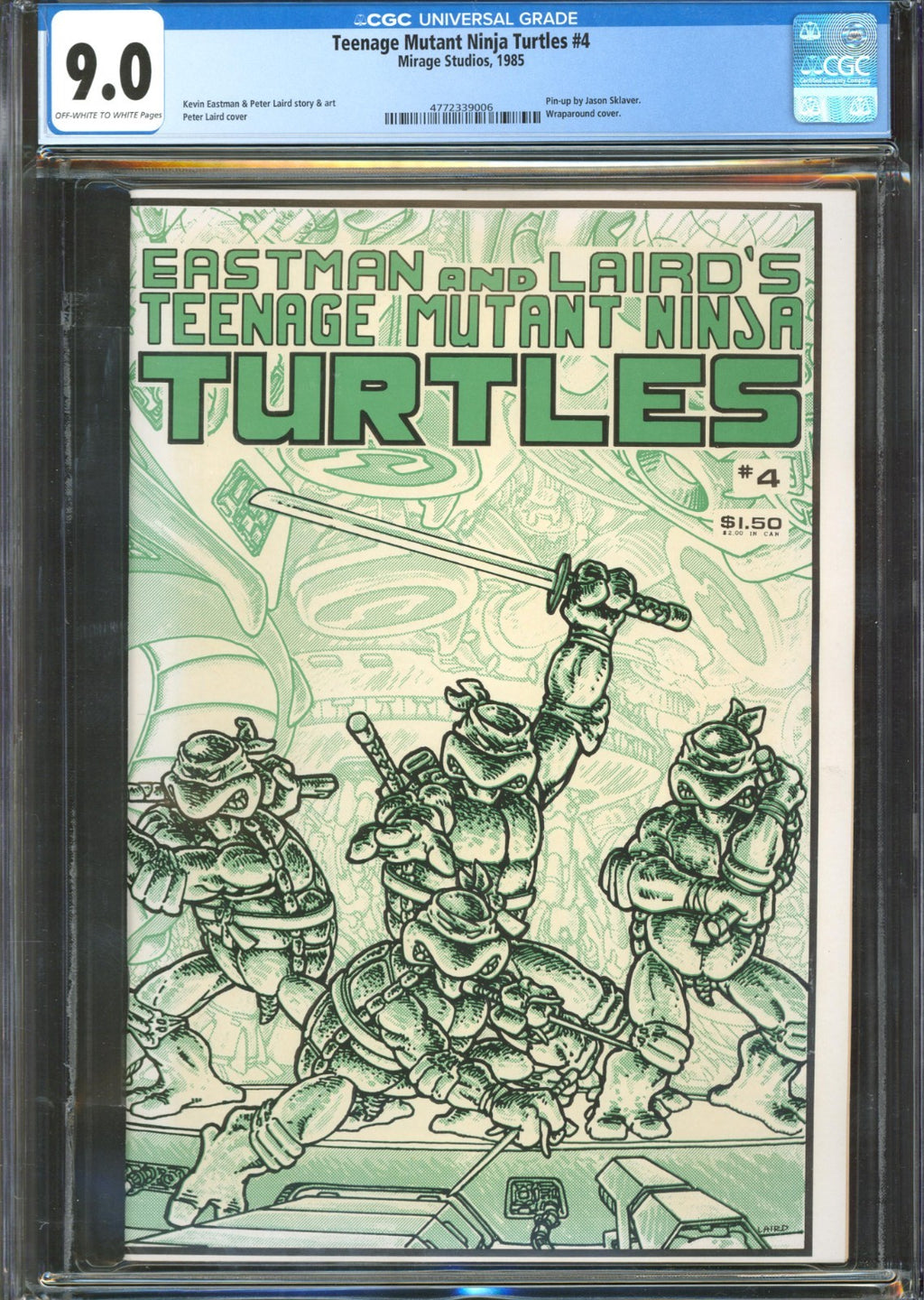 Teenage Mutant Ninja Turtles #4 CGC 9.0 Mirage 1985 Wraparound Cover