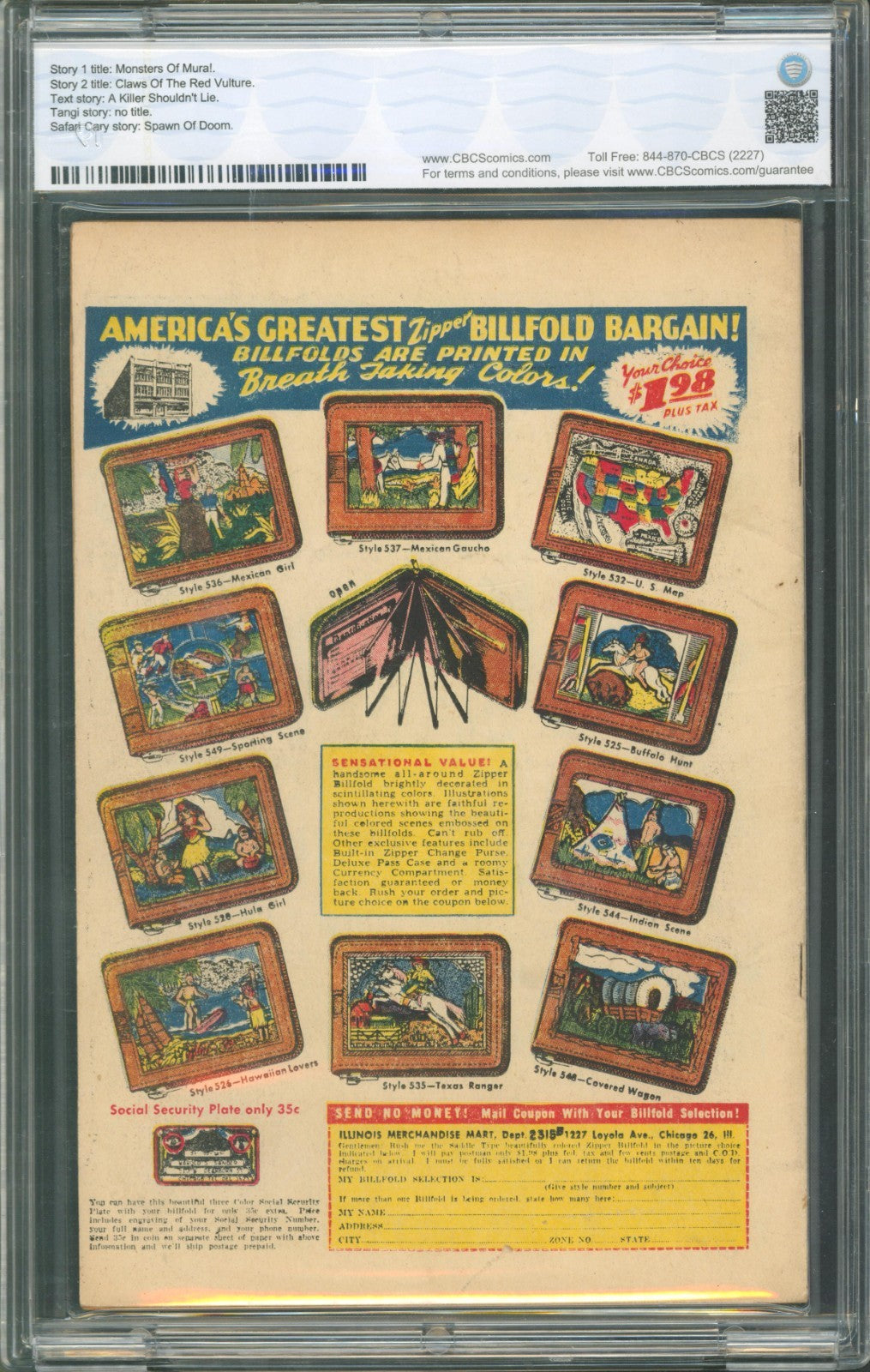 Dagar Desert Hawk #14 CBCS 7.5 Fox Features 1948 Classic Bondage Cover