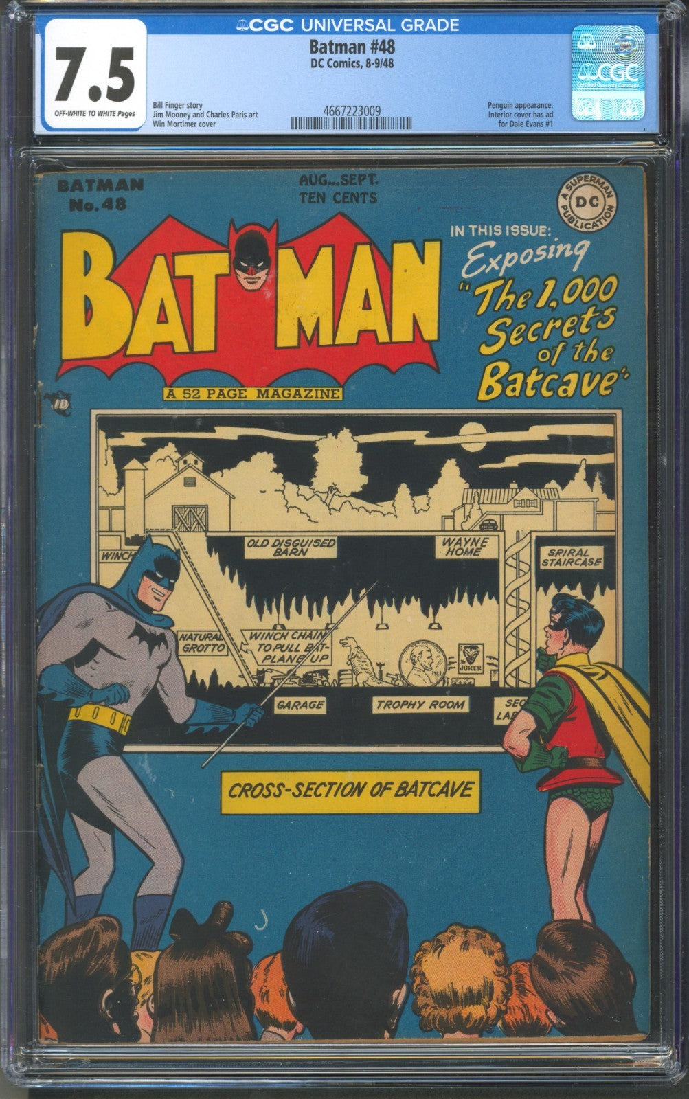 Batman #48 CGC 7.5 D.C. Comics 1948 Penguin Appearance & Batcave Cover