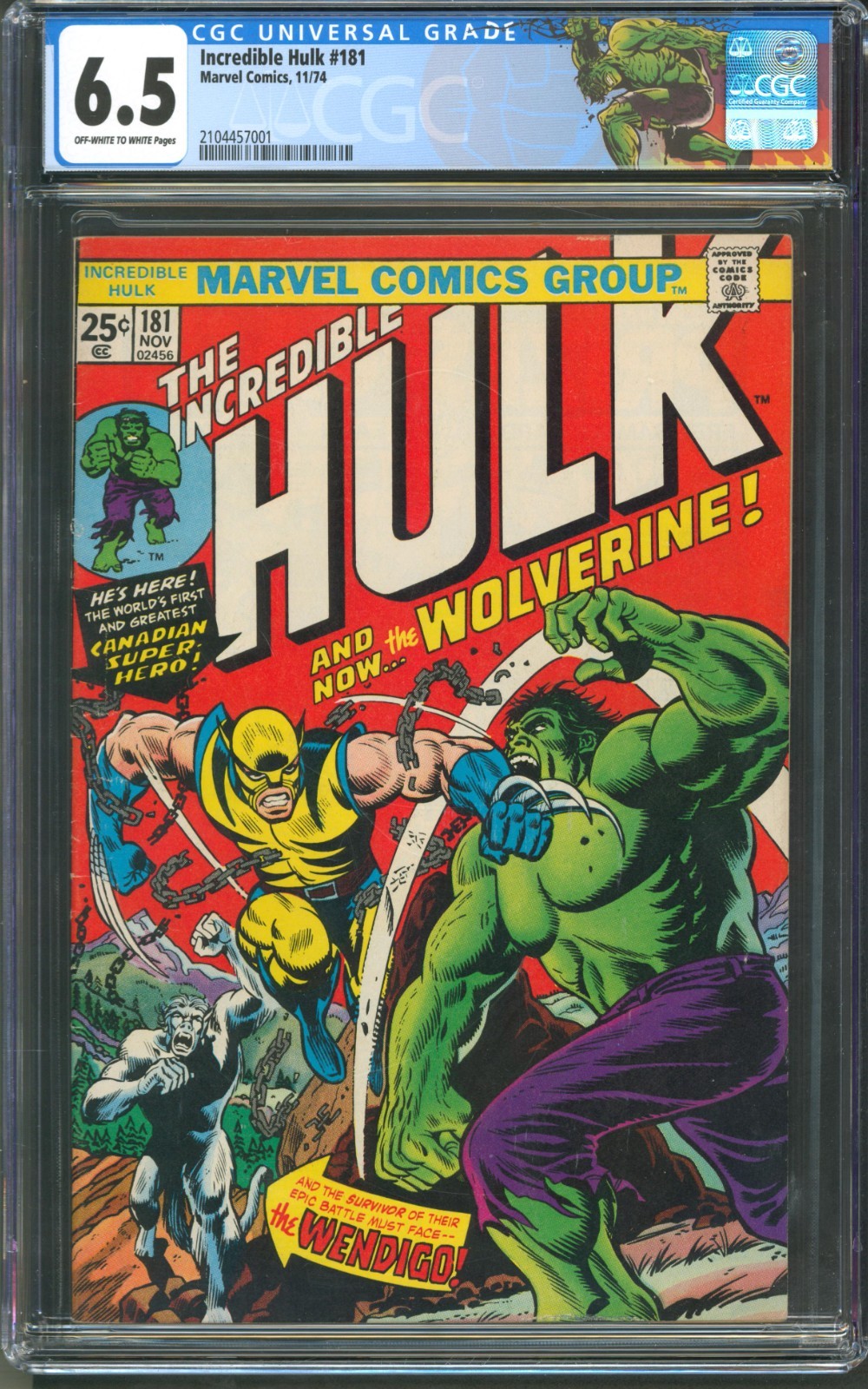 Incredible Hulk #181 CGC 6.5 Marvel Comics 1974 1st Appearance of Wolverine