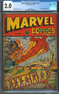 Marvel Mystery Comics #36 CGC 2.0 Timely 1942 Schomburg Statue of Liberty Cover