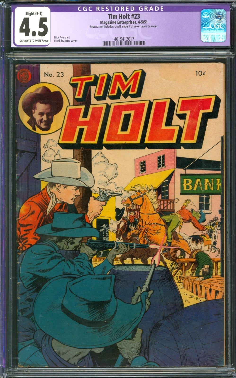 Tim Holt #23 CGC 4.5 Magazine Enterprises 1951 Restored Frazetta Ghost Rider