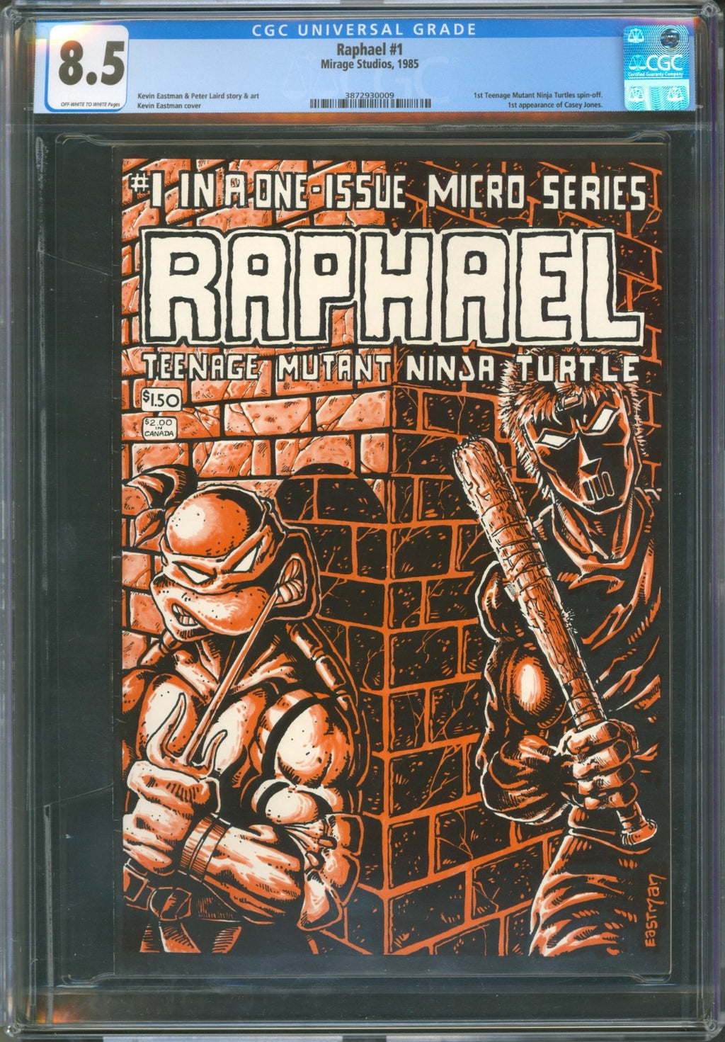 Raphael #1 CGC 8.5 Mirage Studios 1985 1st Appearance of Casey Jones