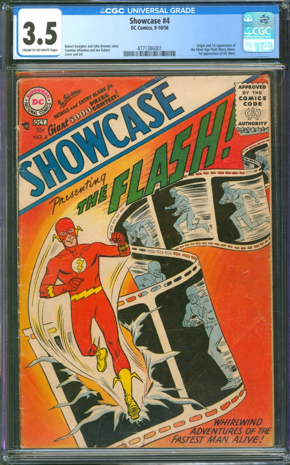 Showcase #4 CGC 3.5 D.C. Comics 1956 1st Appearance of the Silver Age Flash