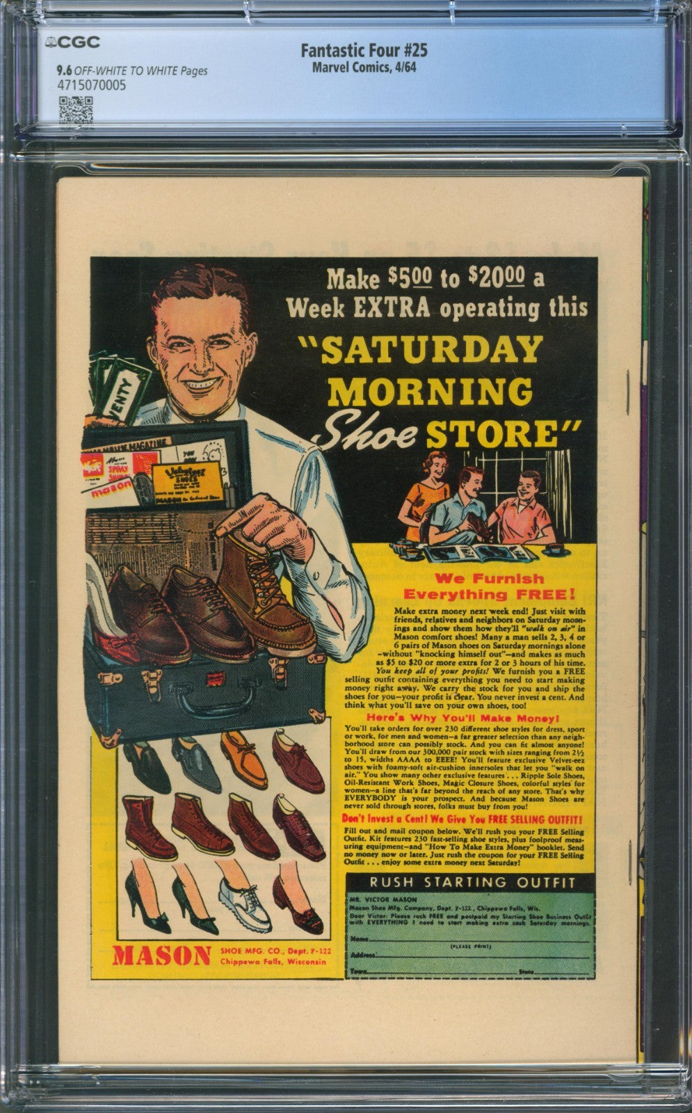 Fantastic Four #25 CGC 9.6 Marvel Comics 1964 Classic Hulk vs. Thing Cover